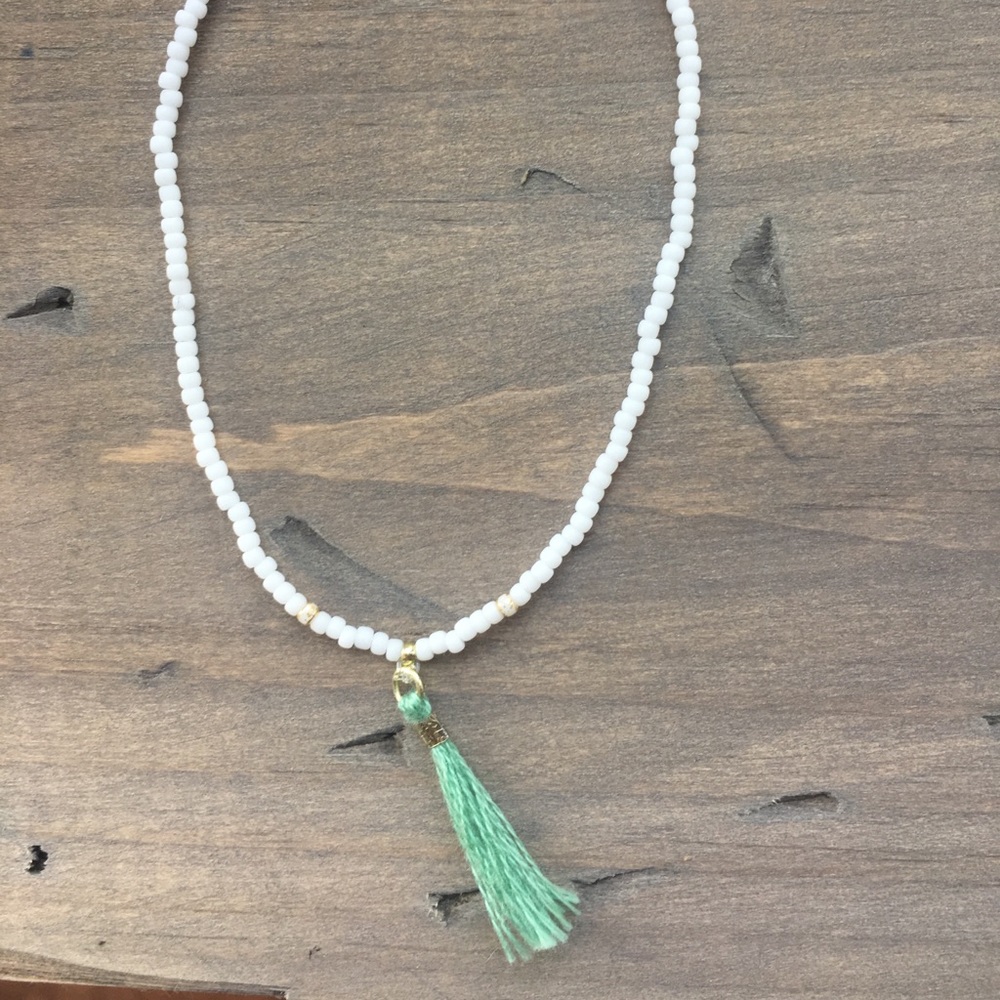 White tassel bracelet